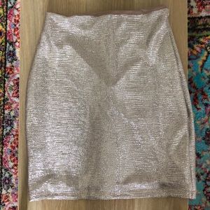 Lulu’s Silver Iridescent Mini Skirt